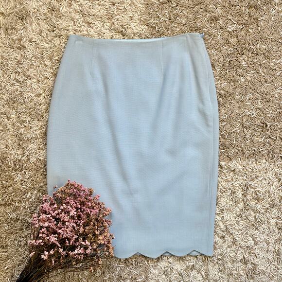 Ralph Lauren Black Label Silk Blue Pencil Skirt Made in USA Women’s Size 2 - Picture 1 of 6